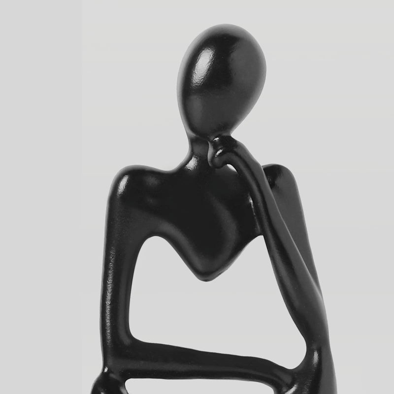 BrownLove 3pcs Decor Blcak Thinker Statue Abstract Art Sculpture - Image 2